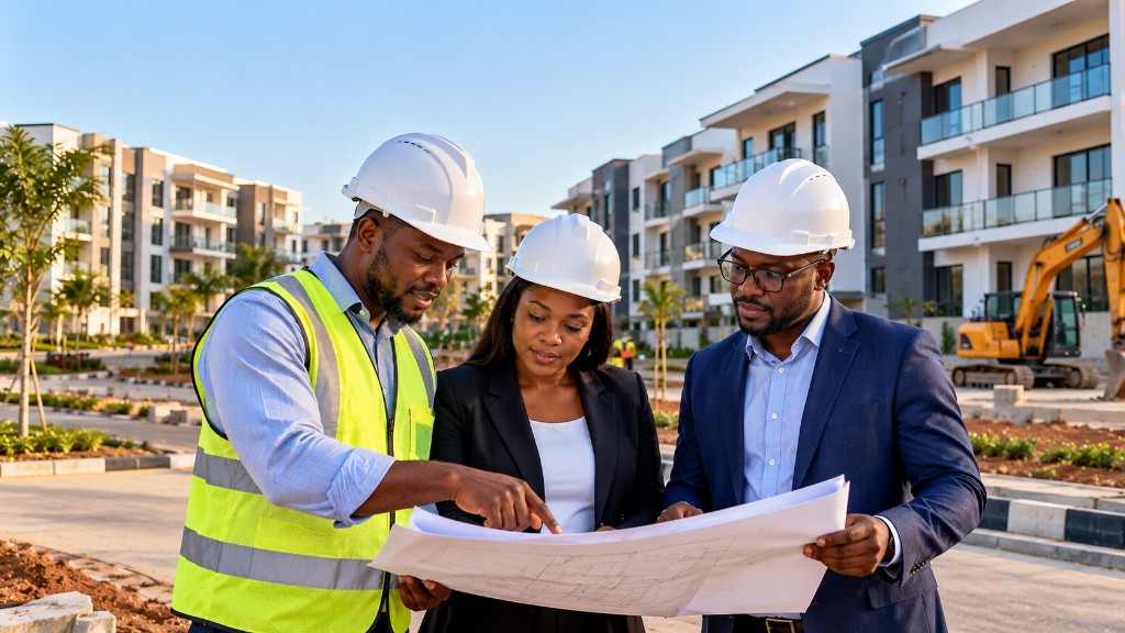 Professionals reviewing property plans